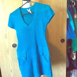 Turquoise sweater dress- size Medium